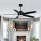Bansa Rose 52-in Black Color-Changing Integrated LED Indoor Ceiling Fan with Light and Remote 5-Blade FF-J5203AC - alternate 5